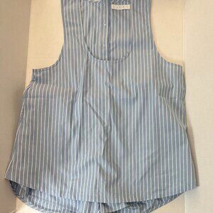 Lake Woman Pajama Shorts Set ,Blue Seersucker,, textured blue and white strip